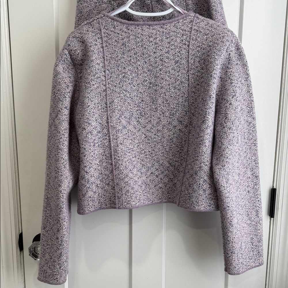 & Other Stories Lavender Tweed Cropped Button Cardigan - Picture 6 of 12